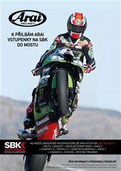 K přilbám Arai lístek na SBK do Mostu